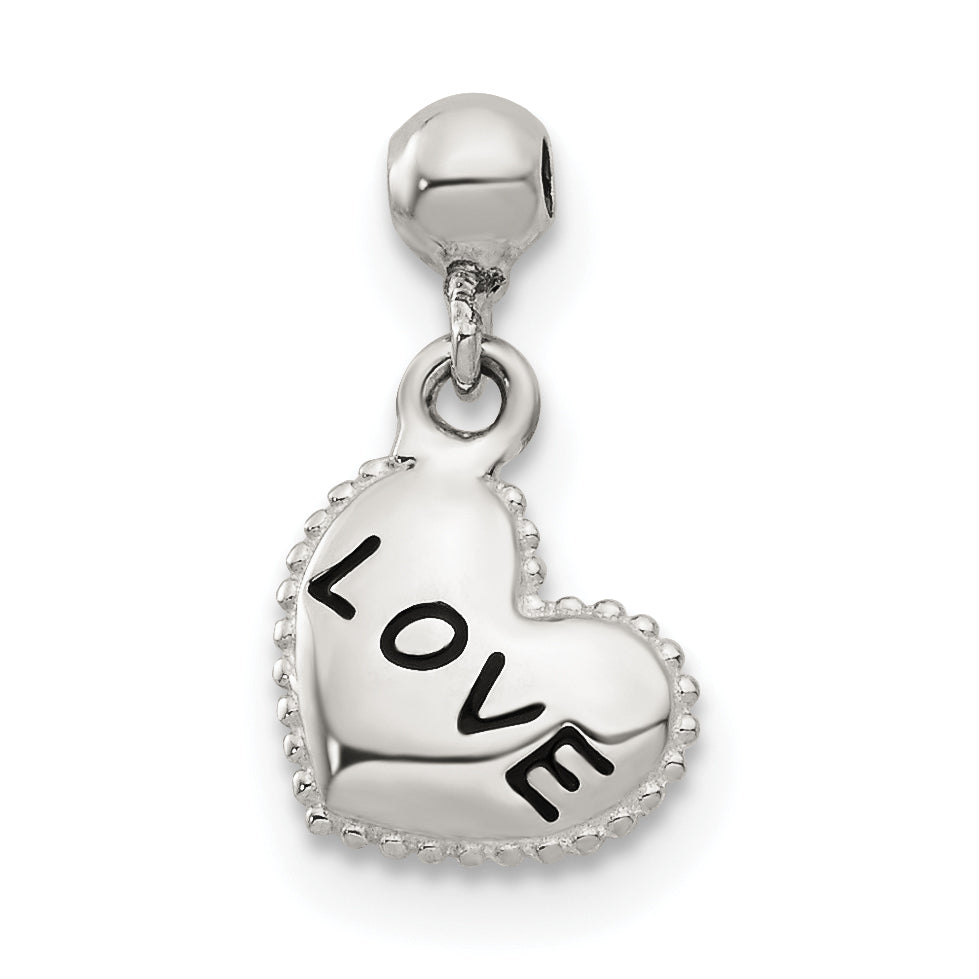 Sterlingsilber Mio Memento Emaille Hängend Liebe Herz Charm