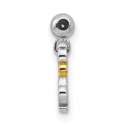 Sterlingsilber Mio Memento Rhodiniert Goldfarben Zirkonia Hängend Krone Charm