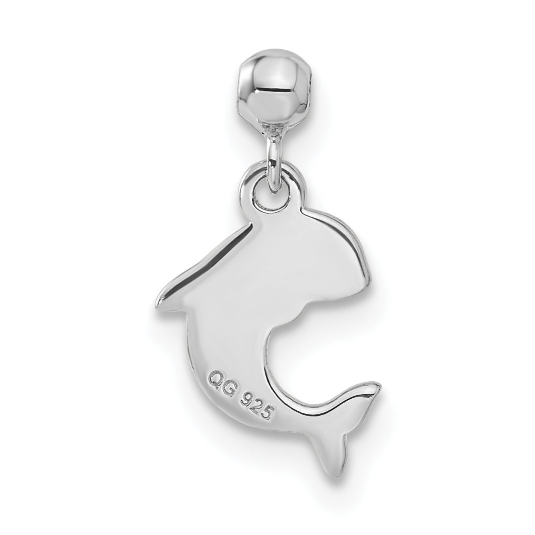 Sterlingsilber Mio Memento Emaille Hängend Wal Charm