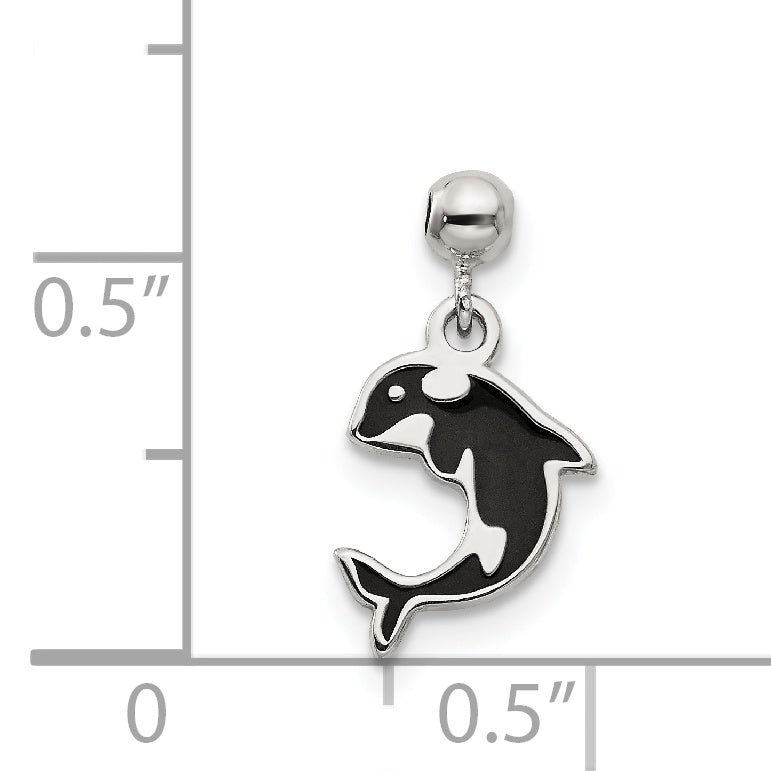 Sterlingsilber Mio Memento Emaille Hängend Wal Charm