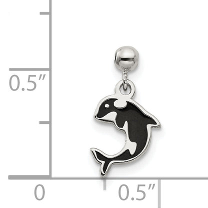 Sterlingsilber Mio Memento Emaille Hängend Wal Charm
