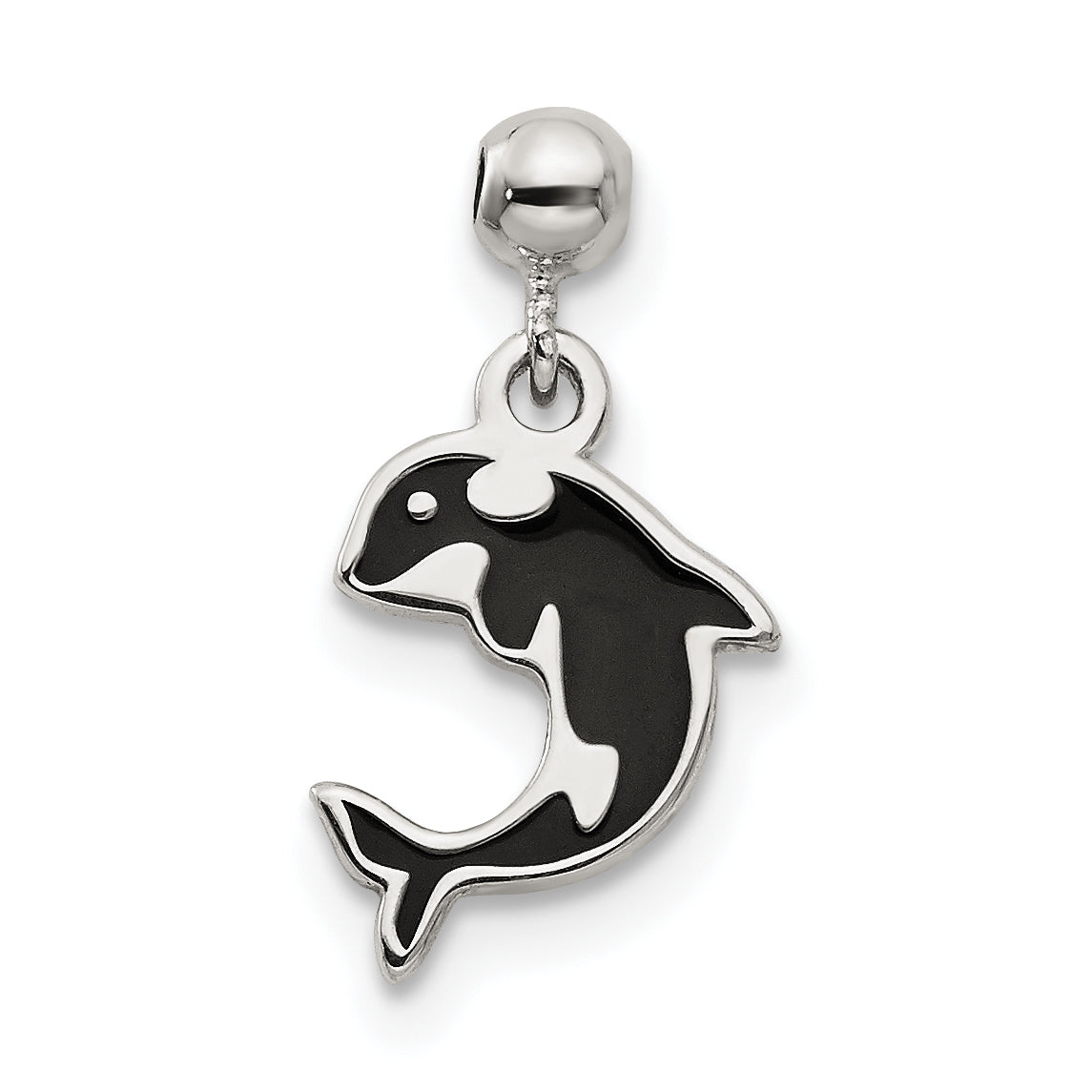 Sterlingsilber Mio Memento Emaille Hängend Wal Charm