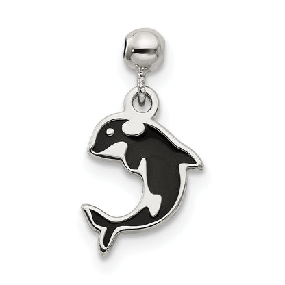 Sterlingsilber Mio Memento Emaille Hängend Wal Charm