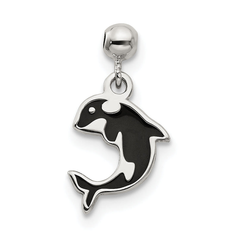 Sterlingsilber Mio Memento Emaille Hängend Wal Charm