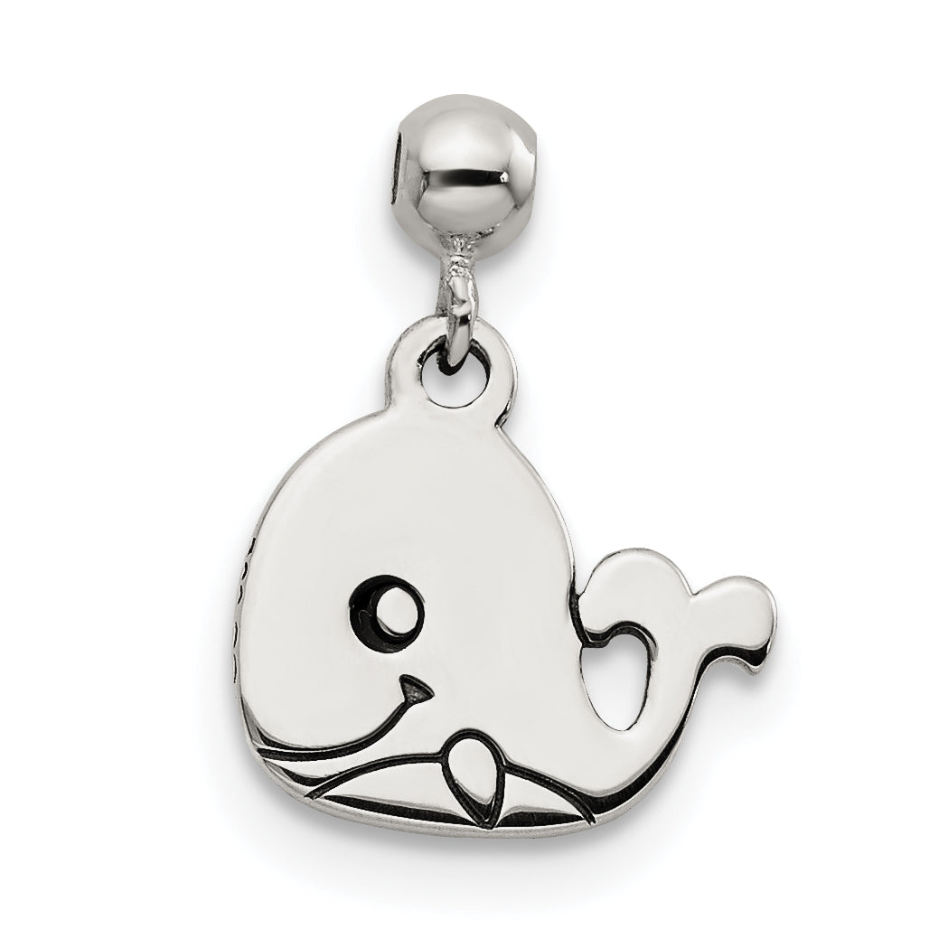 Sterlingsilber Mio Memento Emaille Hängend Wal Charm