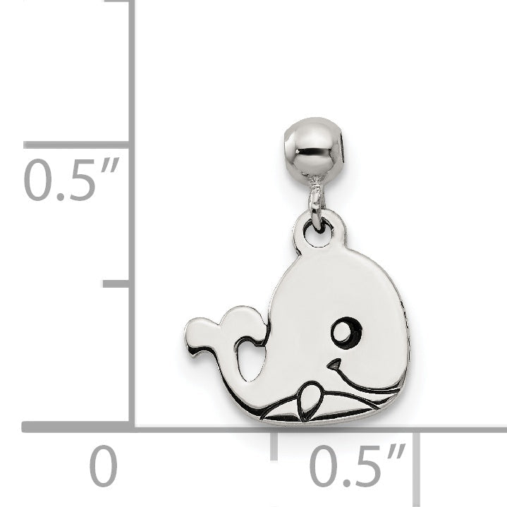 Sterlingsilber Mio Memento Emaille Hängend Wal Charm