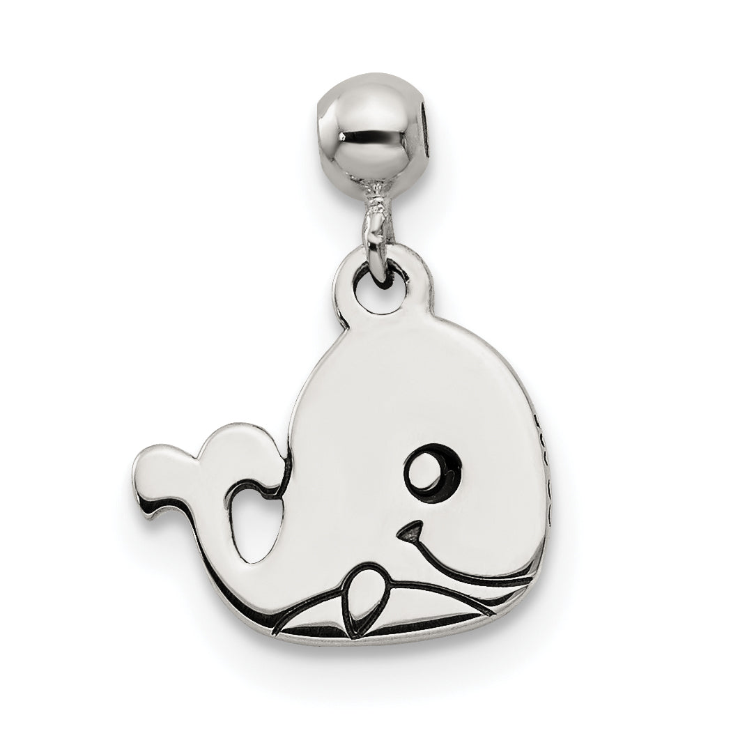 Sterlingsilber Mio Memento Emaille Hängend Wal Charm