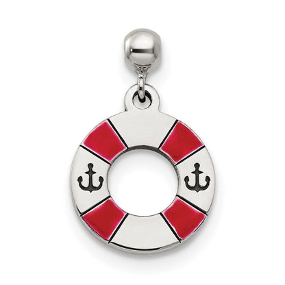 Sterlingsilber Mio Memento Emaille Hängend Leben Preserver Charm