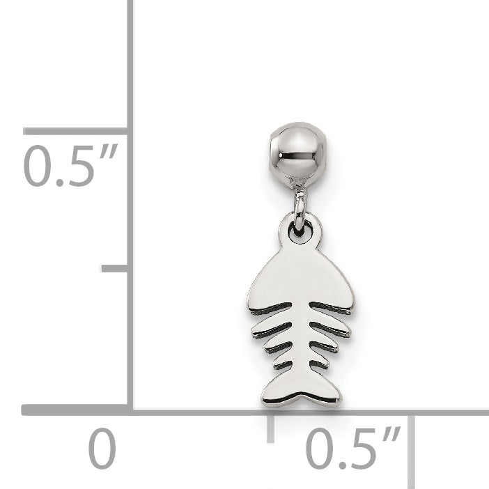 Sterlingsilber Mio Memento Hängend Fisch Charm