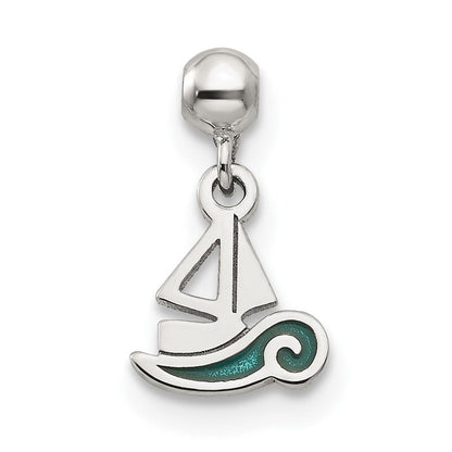 Sterlingsilber Mio Memento Emaille Hängend Boot Charm