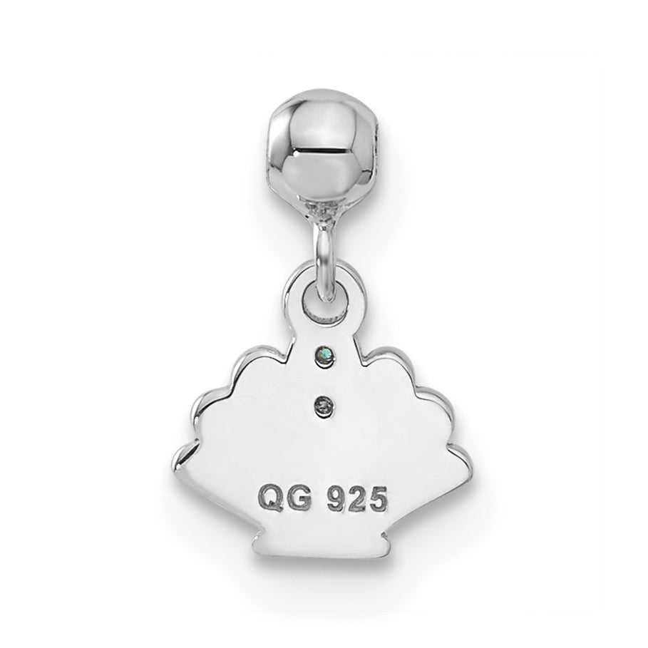 Sterlingsilber Mio Memento Blau Zirkonia Hängend Muschel Charm