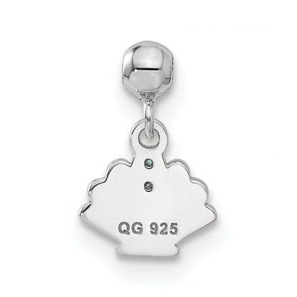 Sterlingsilber Mio Memento Blau Zirkonia Hängend Muschel Charm