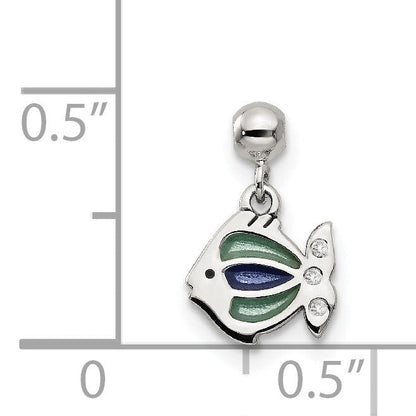 Sterlingsilber Mio Memento Emaille Hängend Fisch Charm