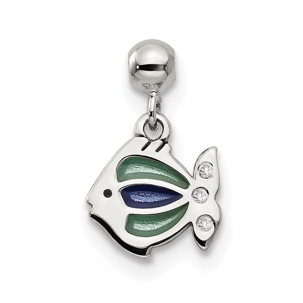 Sterlingsilber Mio Memento Emaille Hängend Fisch Charm