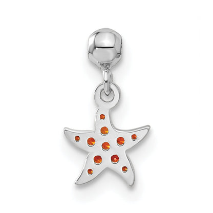 Sterlingsilber Mio Memento Orange Zirkonia Hängend Seestern Charm
