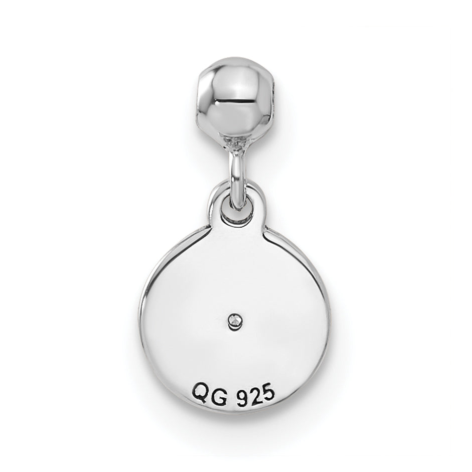 Sterlingsilber Mio Memento Emaille Zirkonia Hängend Kompass Charm