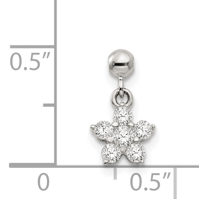 Sterlingsilber Mio Memento Zirkonia Hängend Stern Charm