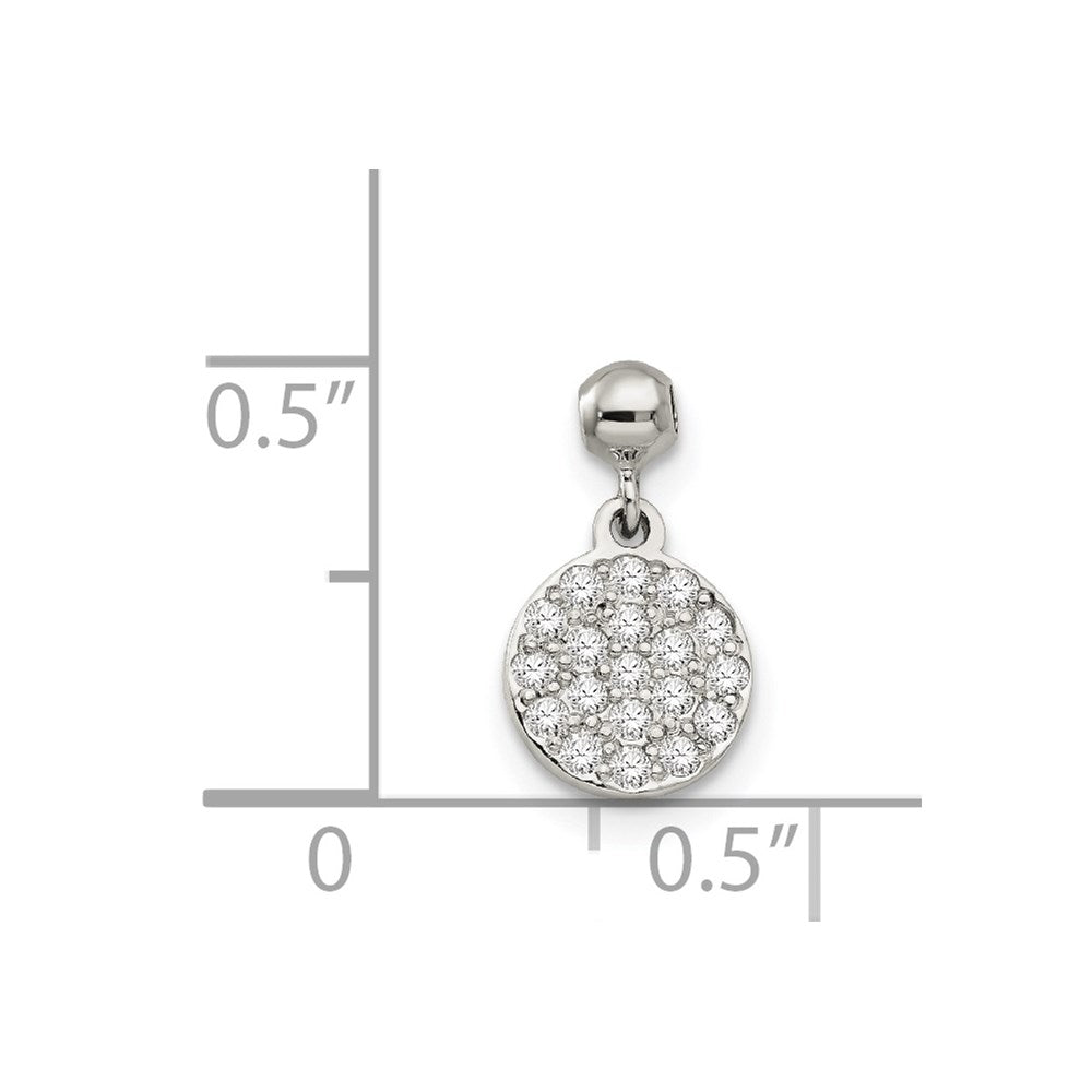 Sterlingsilber Mio Memento Zirkonia Hängend Kreis Charm
