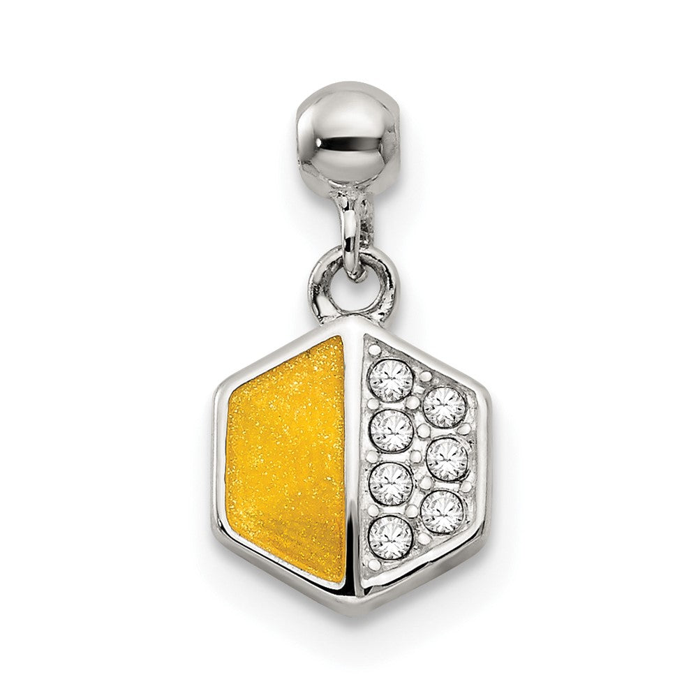 Sterlingsilber Mio Memento Emaille Zirkonia Hängend Charm
