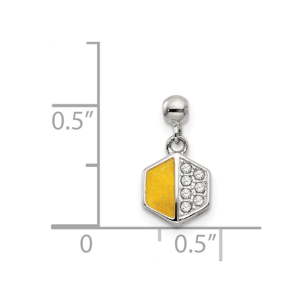 Sterlingsilber Mio Memento Emaille Zirkonia Hängend Charm