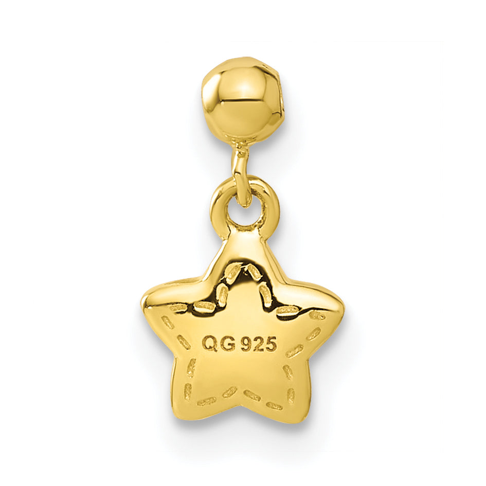 Sterlingsilber Mio Memento Goldfarben Hängend Stern Charm