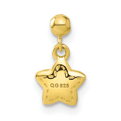 Sterlingsilber Mio Memento Goldfarben Hängend Stern Charm