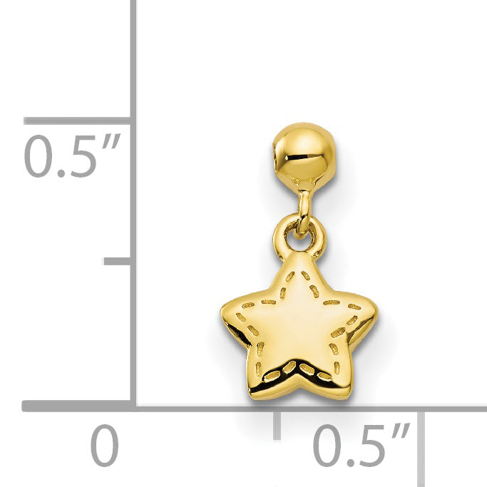 Sterlingsilber Mio Memento Goldfarben Hängend Stern Charm
