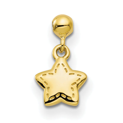 Sterlingsilber Mio Memento Goldfarben Hängend Stern Charm