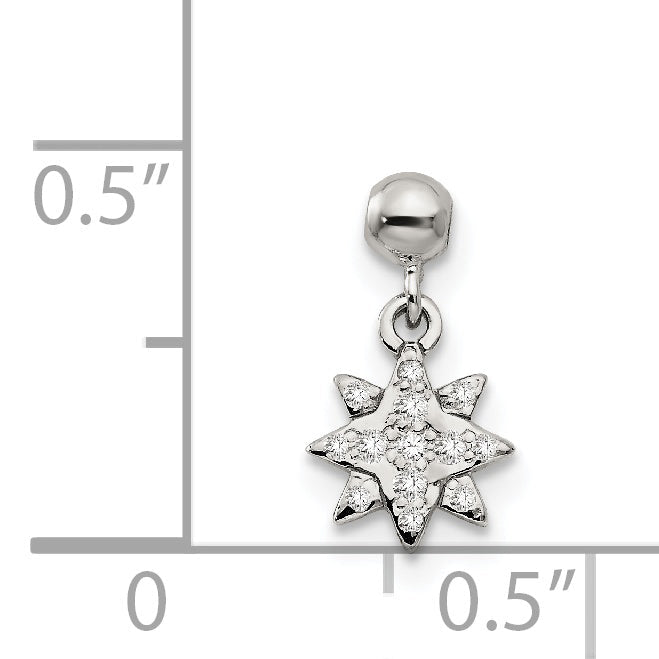 Sterlingsilber Mio Memento Zirkonia Hängend Stern Charm