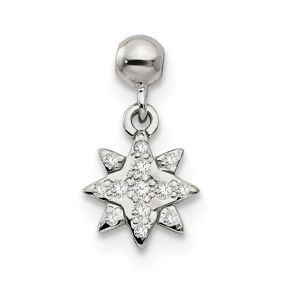 Sterlingsilber Mio Memento Zirkonia Hängend Stern Charm