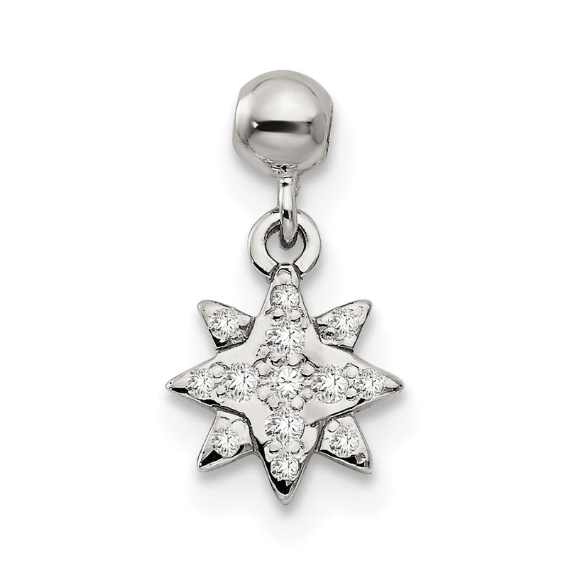 Sterlingsilber Mio Memento Zirkonia Hängend Stern Charm