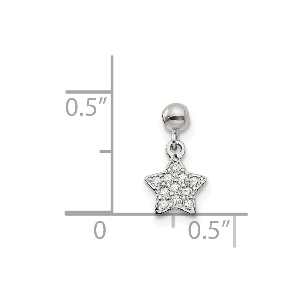 Sterlingsilber Mio Memento Zirkonia Hängend Stern Charm