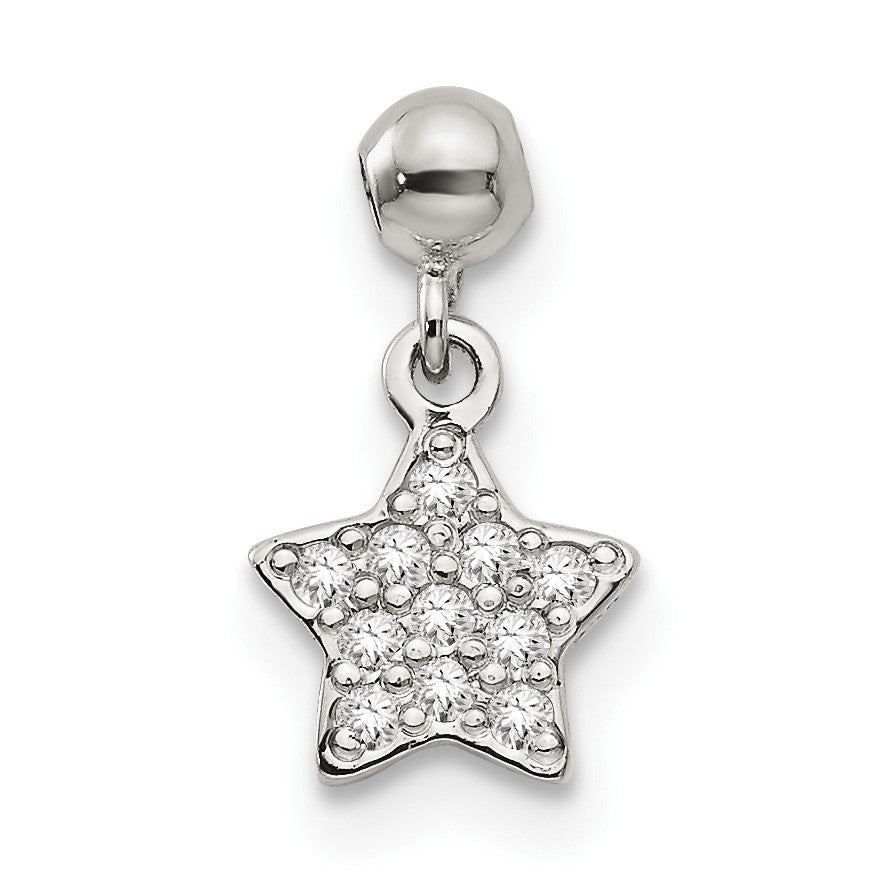 Sterlingsilber Mio Memento Zirkonia Hängend Stern Charm