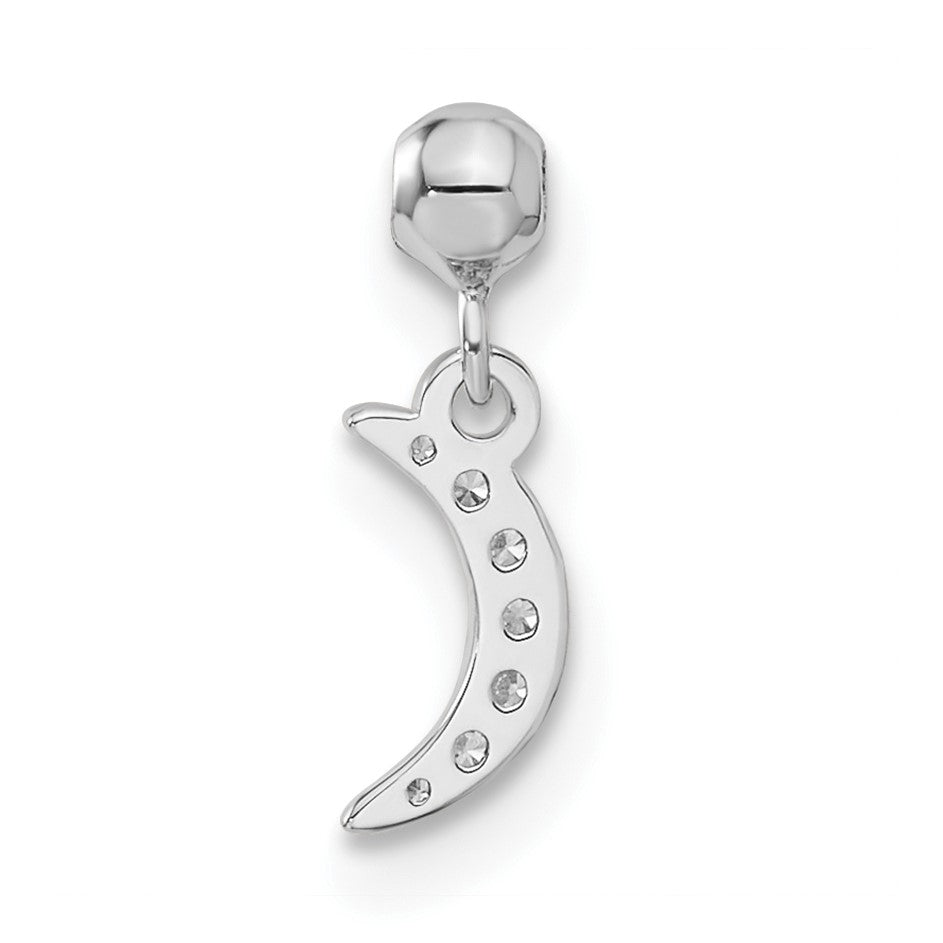 Sterlingsilber Mio Memento Zirkonia Hängend Mond Charm