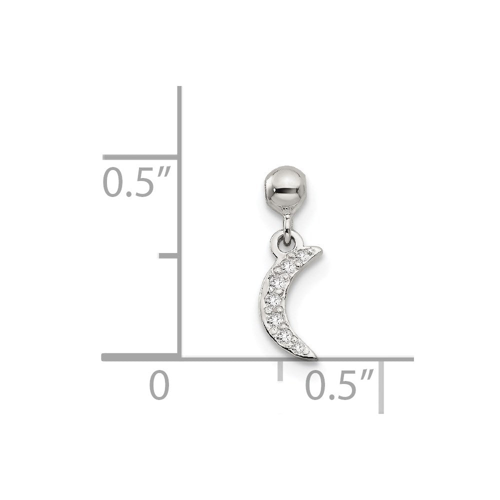 Sterlingsilber Mio Memento Zirkonia Hängend Mond Charm