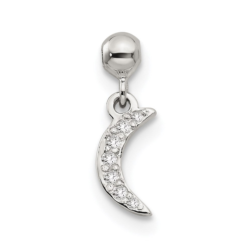 Sterlingsilber Mio Memento Zirkonia Hängend Mond Charm