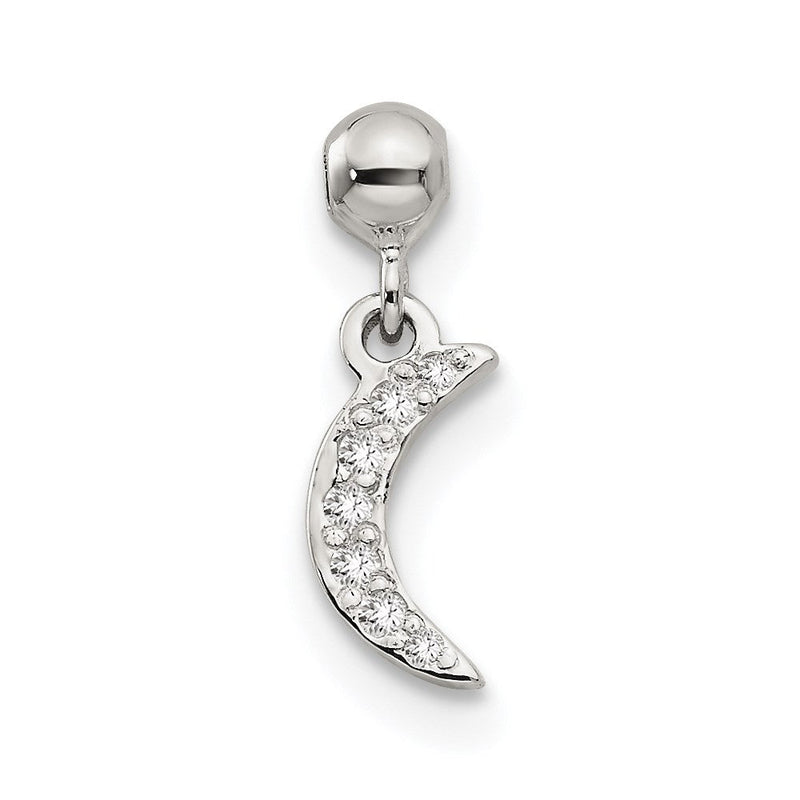 Sterlingsilber Mio Memento Zirkonia Hängend Mond Charm