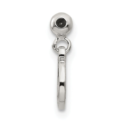 Sterlingsilber Mio Memento Emaille Zirkonia Hängend Mond und Stern Charm