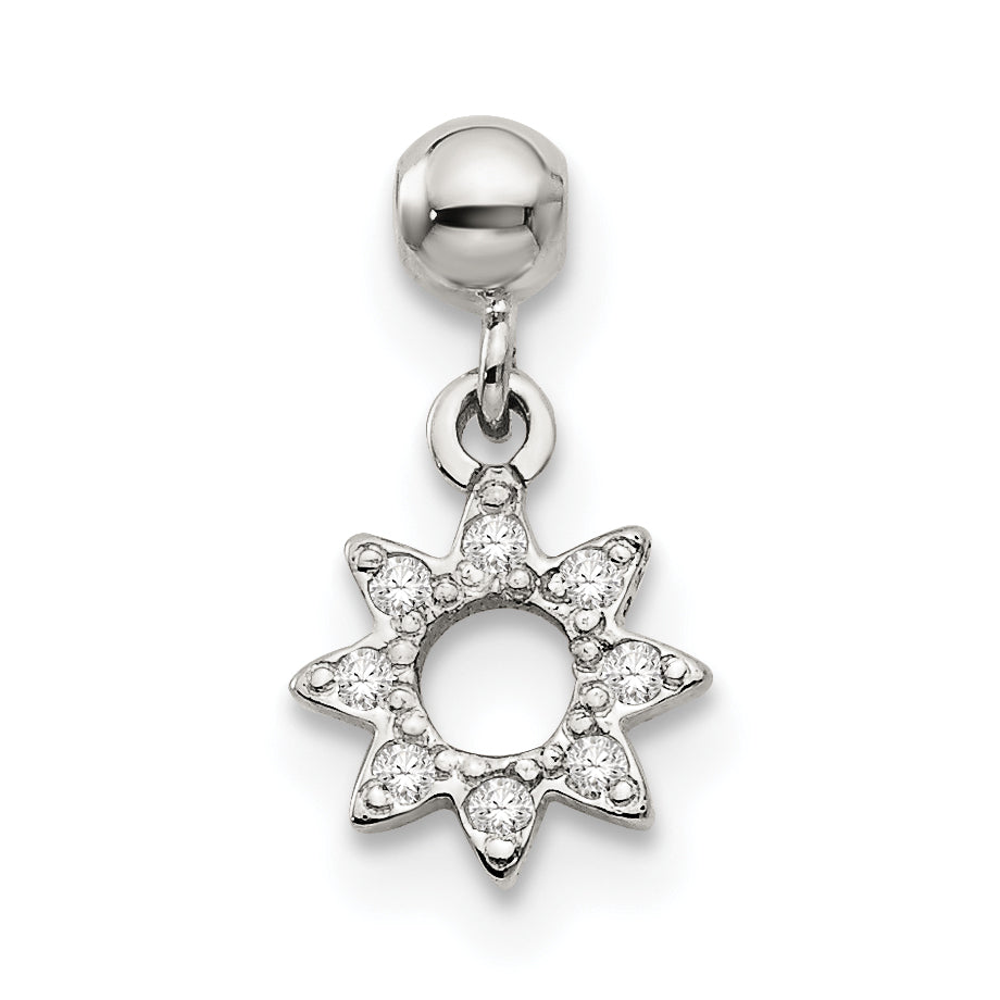 Sterlingsilber Mio Memento Zirkonia Hängend Stern Charm