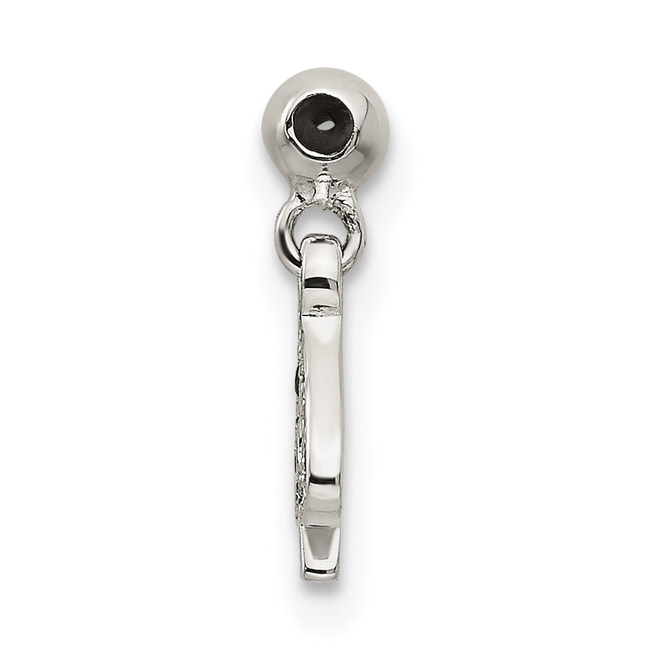 Sterlingsilber Mio Memento Schwarz Zirkonia Hängend Spade Charm
