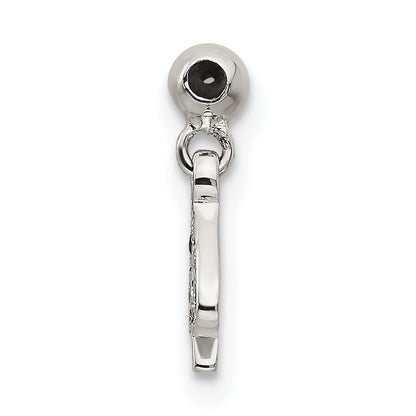 Sterlingsilber Mio Memento Schwarz Zirkonia Hängend Spade Charm