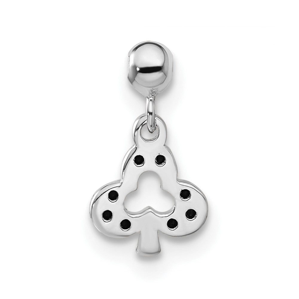 Sterlingsilber Mio Memento Schwarz Zirkonia Hängend Club Charm