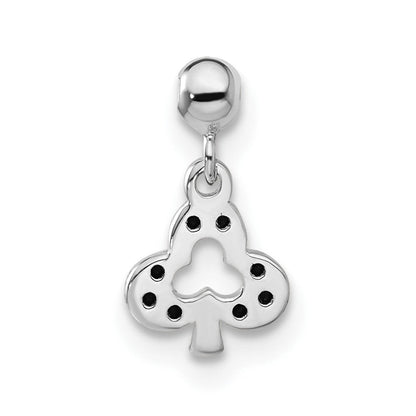Sterlingsilber Mio Memento Schwarz Zirkonia Hängend Club Charm