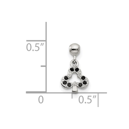 Sterlingsilber Mio Memento Schwarz Zirkonia Hängend Club Charm