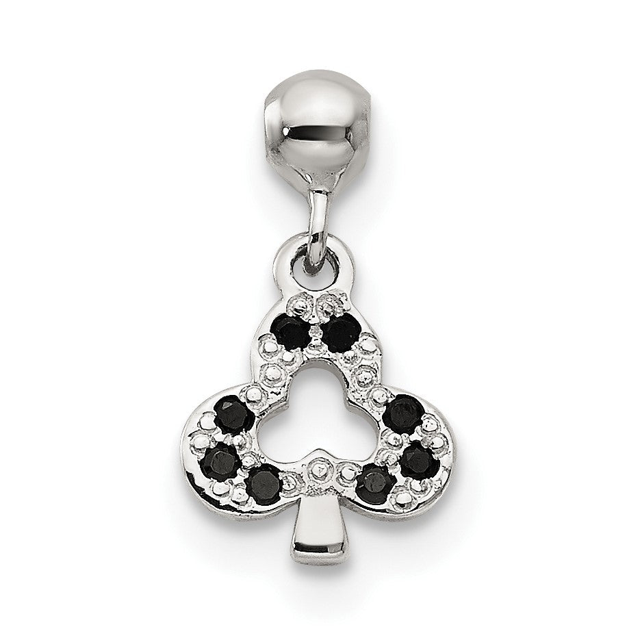 Sterlingsilber Mio Memento Schwarz Zirkonia Hängend Club Charm
