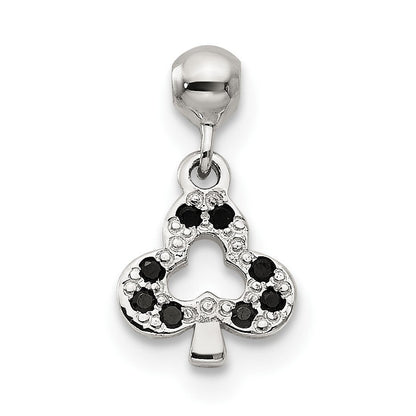 Sterlingsilber Mio Memento Schwarz Zirkonia Hängend Club Charm