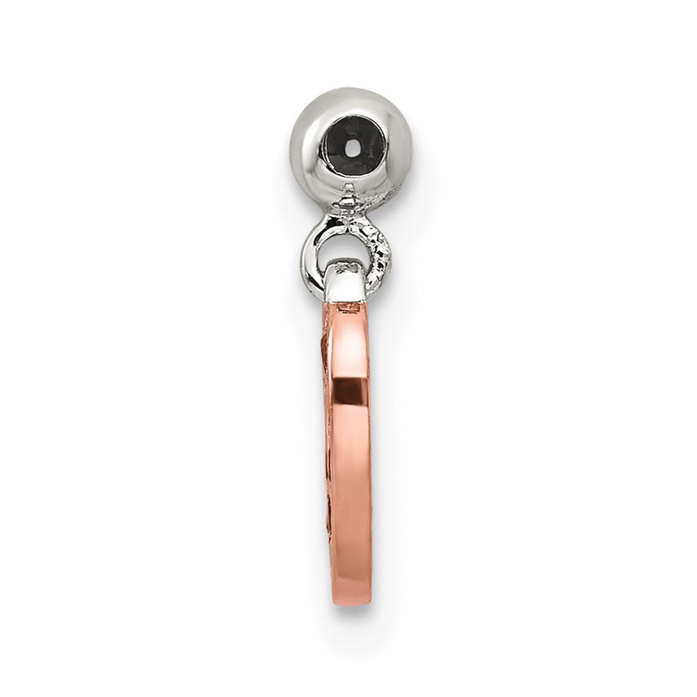 Sterlingsilber Mio Memento Roséfarben Rot Zirkonia Hängend Herz Charm