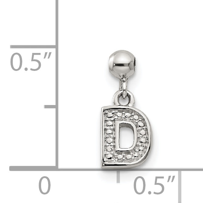 Sterlingsilber Mio Memento Buchstabe D Hängend Initiale Charm