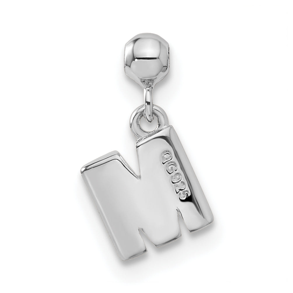 Sterlingsilber Mio Memento Buchstabe M Hängend Initiale Charm