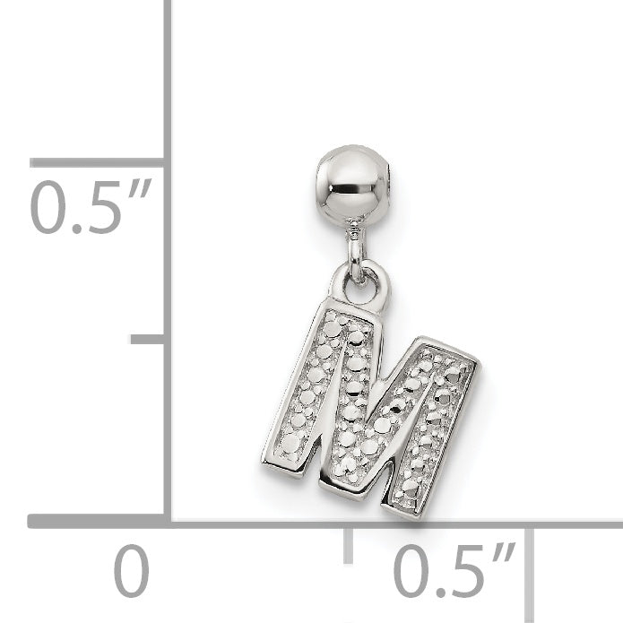 Sterlingsilber Mio Memento Buchstabe M Hängend Initiale Charm